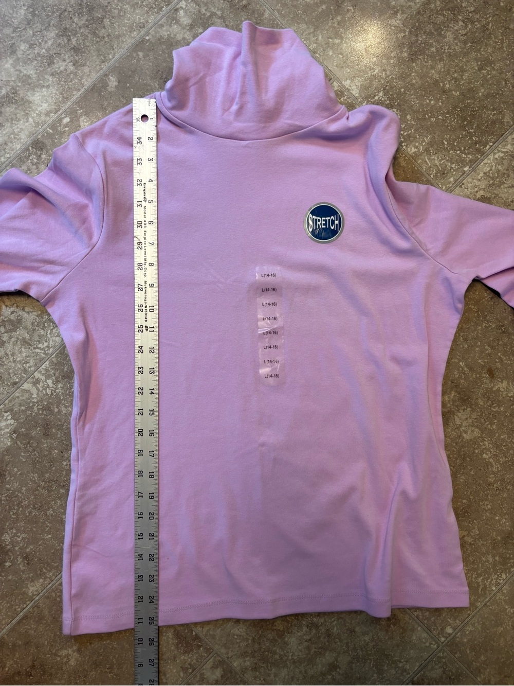 Women’s Stretch Long-Sleeve Turtleneck Top - Lavender - Picture 7 of 7